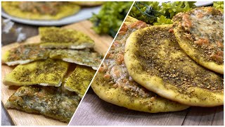 How To Make Best Manoushe Zataar Flatbread  Easy Manakish  Lebanese Man’ousheh [upl. by Klug233]