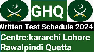 GHQ Civilian Jobs Written Test Schedule 2024 [upl. by Till]