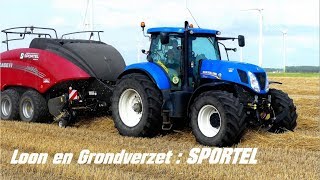 Stro persen met CASE LB 434R en New Holland T7250 Loonb Sportel [upl. by Savvas819]