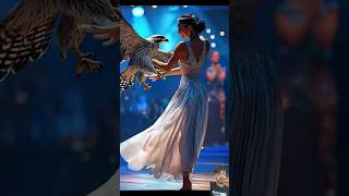 The woman performs a fusion with the falcon on AGT americagottalent magic [upl. by Henriha]