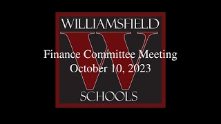 Williamsfield Schools Board of Education Finance Committee Meeting  October 10 2023 [upl. by Aleicarg151]