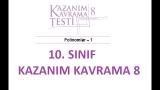 10 Sınıf Matematik MEB Kazanım Kavrama Testi8 Polinomlar1 20182019 [upl. by Natividad]