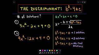 Using the Discriminant for Quadratic Equations [upl. by Marb]