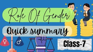 Role of Gender  Quick Summary  Class7  SST  Civics [upl. by Rella]