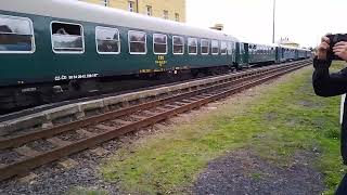 Abfahrt Dampfzug mit Grünem Anton nach Ebersbach von Bahnhof Rumburg [upl. by Anaoy]