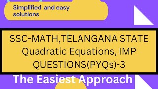 SSCMATH of TELANGANA State Quadratic equations problem3 [upl. by Crofton681]