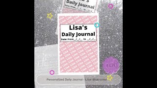 Personalized Daily Journal  Lisa Blue cover shorts [upl. by Llerrem]