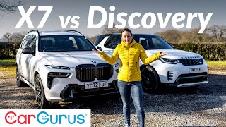 BMW X7 vs Land Rover Discovery 7seat luxury SUVs headtohead [upl. by Nnazil]