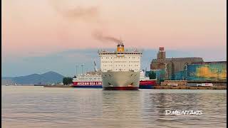 ELVENIZELOS ANEK LINES ARRIVAL AT PIRAEUS PORT aneklines ferries ships [upl. by Meggy229]