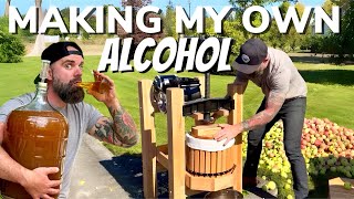 Making My Own Alcohol  How to Turn Apple Juice Into Cider [upl. by Oicneconi]