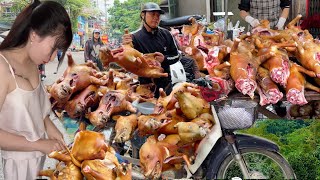 Oh my god this is the best market selling fresh dog meat in the North a controversial dish world [upl. by Vtehsta65]