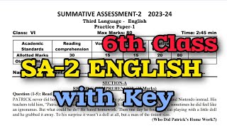 SA2 💯6th ENGLISH with Key SA2 Full Model Question Paper🗞️📜  💯6th SA2 ENGLISH Question Paper 2024 [upl. by Evyn]