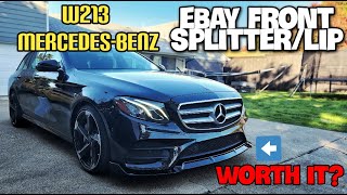 Mercedes W213 eBay front lipsplitter aero parts on a budget for your E400 E43 AMG  others [upl. by Ailemrac]