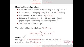 Zufallsvariablen 4  Binomialverteilung [upl. by Bakki]