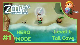 The Legend of Zelda Links Awakening 2019 HERO MODE Level 1 Tail Cave Full Walkthrough [upl. by Phene]