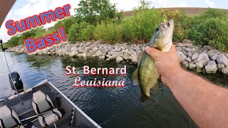 St Bernard Summer Bass Fishing in Chalmette amp Violet La fishing [upl. by Eeimaj]