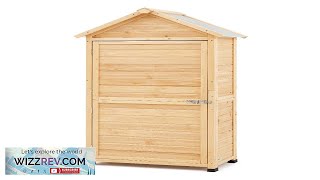 Outdoor Wooden Storage Shed Waterproof Garden Tool Shed 28x63 inch Sloping Roof Review [upl. by Kathlin]