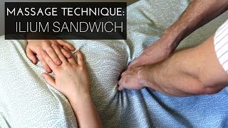 Massage Technique Myofascial release for the anteriorlateral pelvis [upl. by Engelbert]