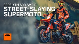 2023 KTM 690 SMC R – Streetslaying supermoto royalty  KTM [upl. by Terti]