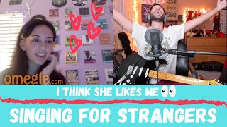 I THINK SHE LIKES ME Omegle Singing Reactions [upl. by Stephine]