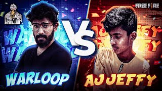 🔥 Aj Jeffy Vs WARLOOP 😍 One Tap Head shot 1 Vs 1  OVERPOWER GAME PLAY   Garena Free Fire [upl. by Maloy]