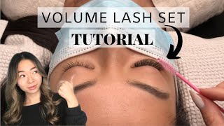 Eyelash Extension Tutorial Volume Lashes [upl. by Anwaf]