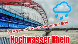 Starkregen Sturmflut Zoltan Hochwasser und Überschwemmungen am Rhein Duisburg 2412Walkthrough [upl. by Joletta]