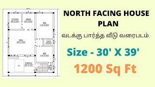 north facing house plot and plan with vastu sasthra tamil [upl. by Kassia]