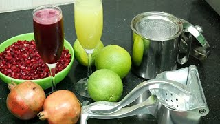 Manual Fruit Juicer  Hand press Juicer  How to use hand fruit juicer  CRSKitchen [upl. by Anitsuga]