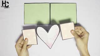 Heart pop up card  How to make Heart pop up card tutorial  Hoor Craft [upl. by Trueblood356]