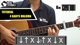 Cómo tocar 4 Babys de Maluma Ft Noriel Bryant Myers Juhn en Guitarra  Tutorial  PDF GRATIS [upl. by Reese]