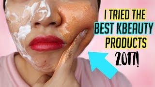 I Try 10 of the BEST KBEAUTY PRODUCTS 2017 [upl. by Ylak]