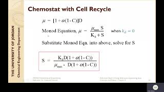 Biochemical Engineering  Lecture  91  Chemostat with Cell Recycle amp FedBatch Operation [upl. by Dorahs265]