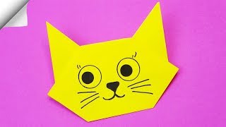 Origami CAT easy DIY paper crafts Origami CAT face [upl. by Echikson402]