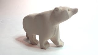 Carved Wood Bear beginner carving projects [upl. by Christabelle591]