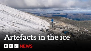 Melting ice reveals hidden Viking artefacts  BBC News [upl. by Eahsal]