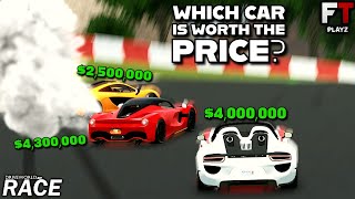 Which Car SHOULD YOU Buy In Roblox Drive World Legendary Race  P1 VS LaFerrari VS 918 Spyder [upl. by Hunger]