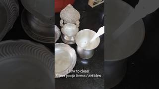 How to clean silver pooja items at home  Clean silver utensils vessels at home [upl. by Iahc244]