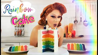 Recette du RAINBOW CAKE  Gâteau arcenciel 🌈 [upl. by Namqul]