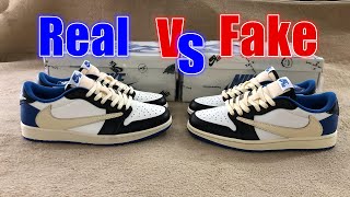 Real vs Fake Jordan 1 Low Travis Scott Fragment from Suplook [upl. by Wandy81]