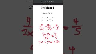 college algebra solving rational equations 1 maths math mathematics shorts [upl. by Anilad498]