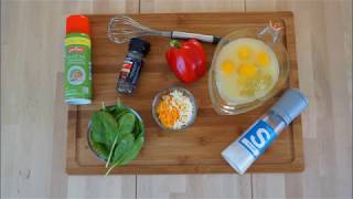 Spinach Pepper Egg Muffins Recipe [upl. by Annaiek]