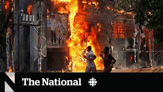 Bangladesh PM flees after weeks of deadly protests [upl. by Nylassej]