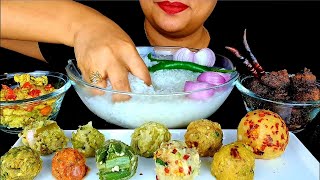 ASMRBENGALI PANTA BHAAT WITH VORTA AND BEEF KALA BHUNACHILLI ONION ZAKIASPICY ASMR [upl. by Innek561]