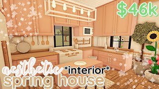 INTERIOR Aesthetic Spring Bloxburg House Build 2 Story [upl. by Heigho]