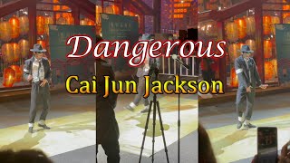 Michael Jacksons DANGEROUS street performance  Impersonator CAI JUN dangerous performance [upl. by Ailemaj]