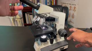 Microscope Basics  Parts Set up Focusing [upl. by Franza]