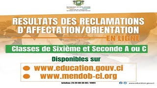 Rentrée Scolaire 20242025 Consulter Résultat Réaffectation SixièmeSeconde Fiche PréInscription [upl. by Immat494]