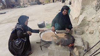 Using a Millstone  Grinding Wheat with a Stone grinder 2022 [upl. by Voletta]