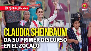 Claudia Sheinbaum da su primer discurso en el Zócalo como presidenta [upl. by Ainezey2]